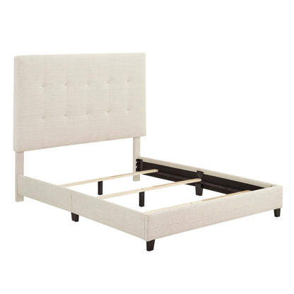 Tufted Upholstered Headboard Platform Bed