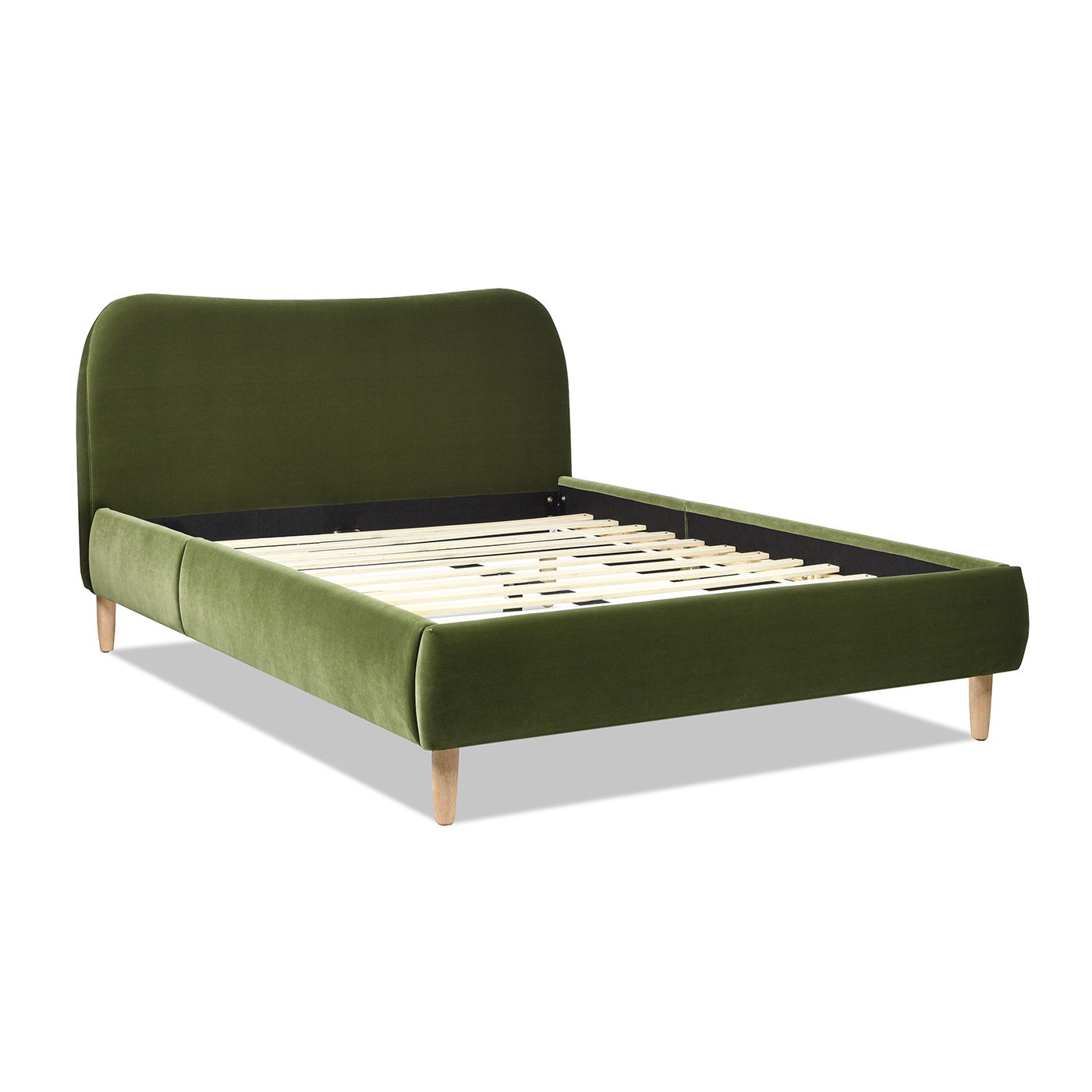 Roman - Curved Headboard Upholstered Platform Bed - The Sleep Loft - Online Mattress Showroom NYC