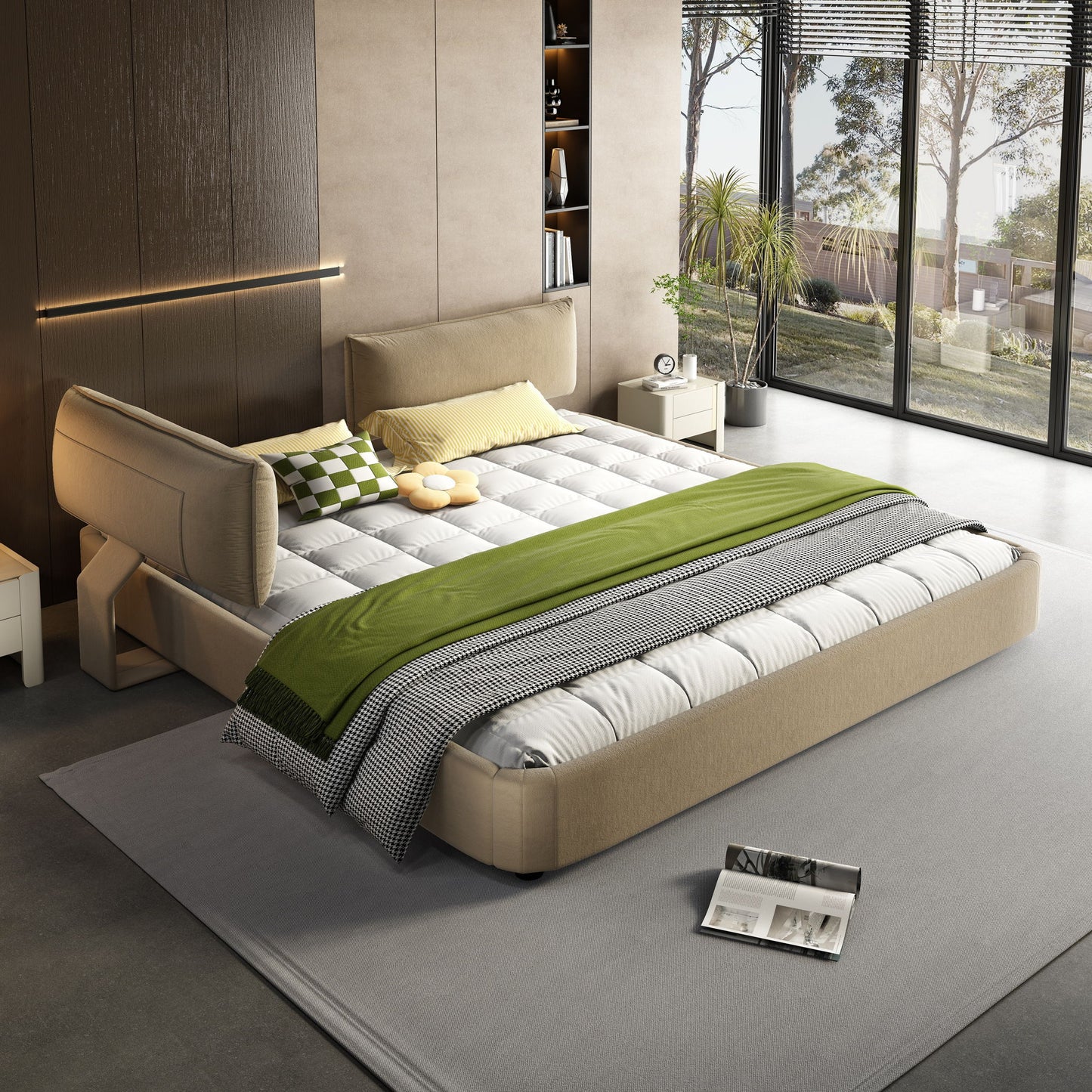 Cloud Bed Frame With Oversized Padded Movable Headboard - The Sleep Loft - Online Mattress Showroom NYC