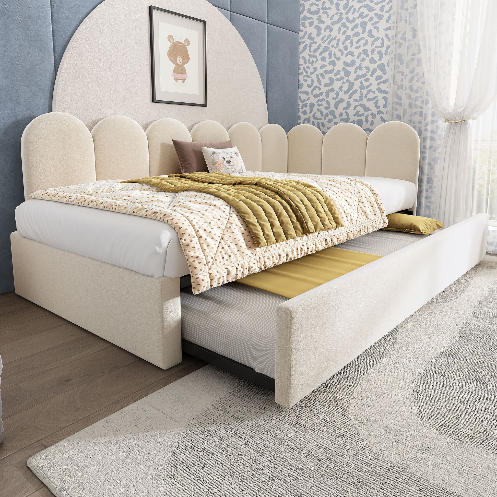 Upholstered Daybed With Metal Slatted Base - The Sleep Loft - Online Mattress Showroom NYC