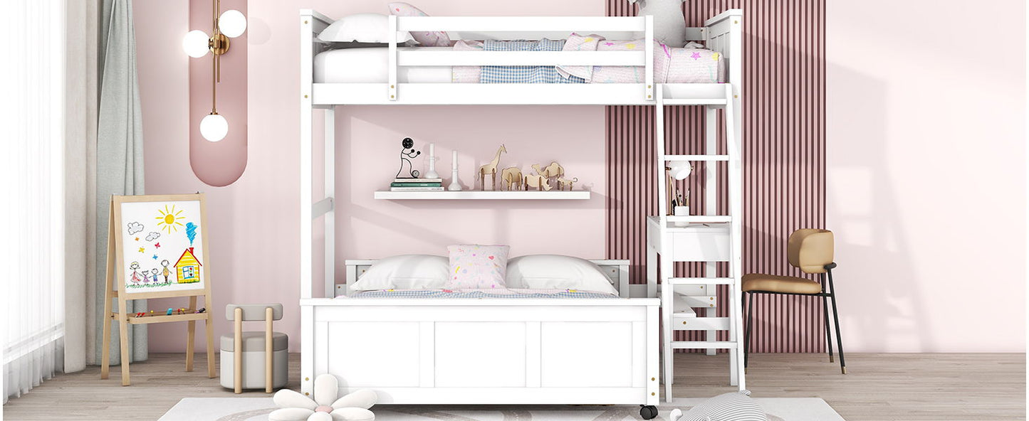 Full Over Full Bunk Bed With Desk - The Sleep Loft - Online Mattress Showroom NYC