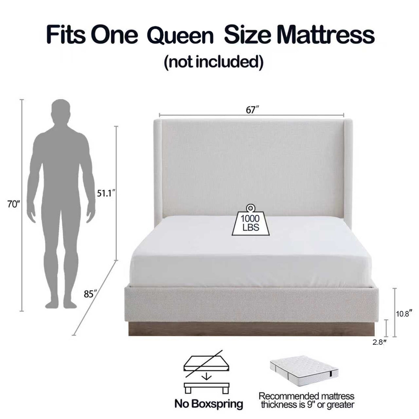 Hale - Upholstered Wingback Bed - The Sleep Loft - Online Mattress Showroom NYC