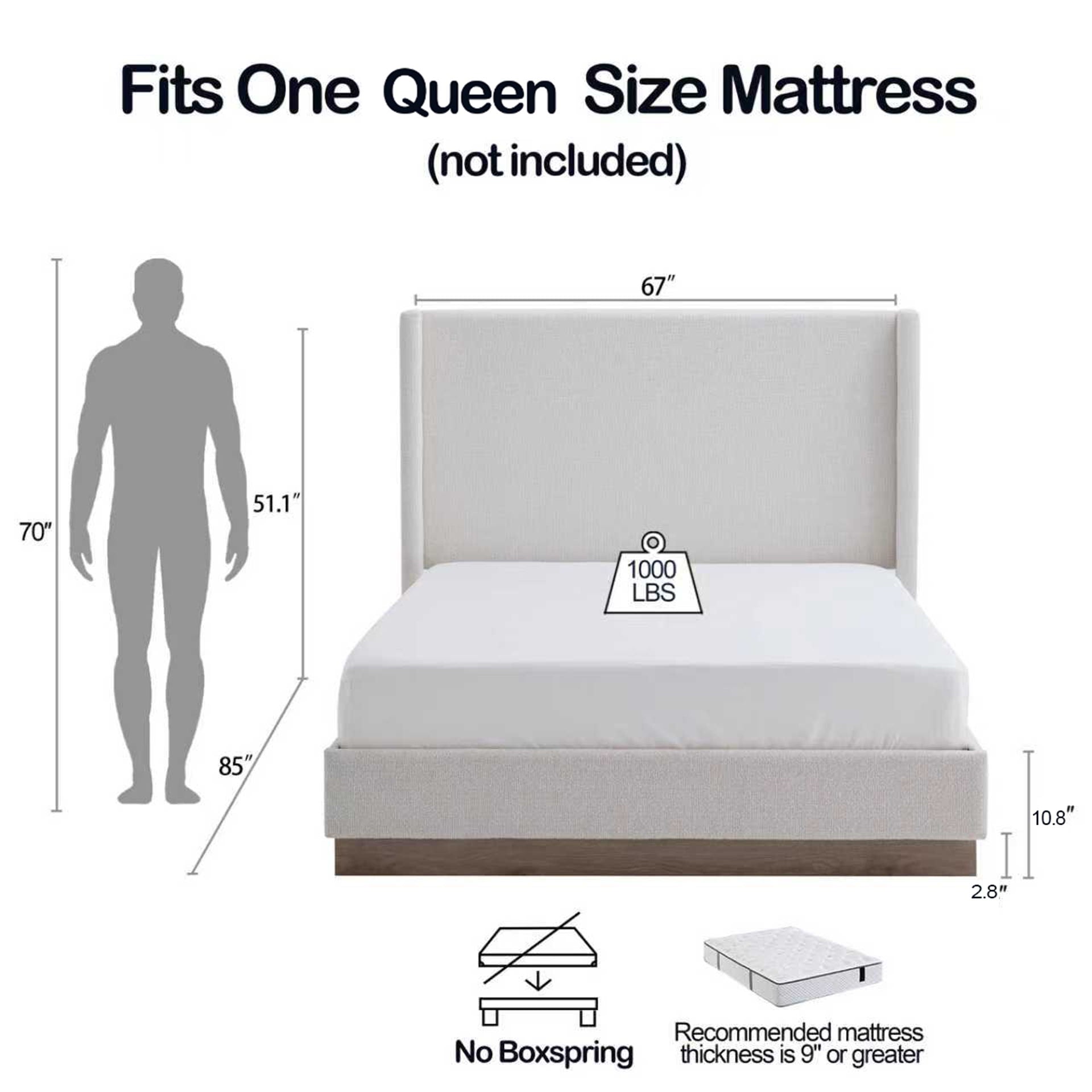 Hale - Upholstered Wingback Bed - The Sleep Loft - Online Mattress Showroom NYC