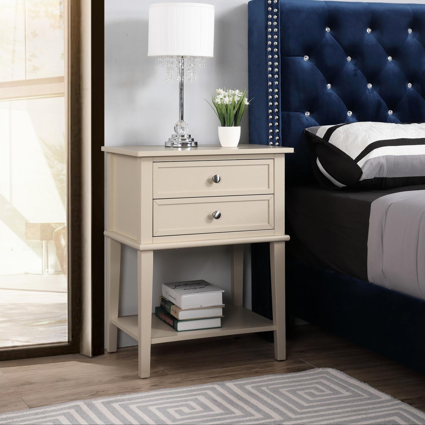 Vibrant Contemporary Nightstand - The Sleep Loft - Online Mattress Showroom NYC