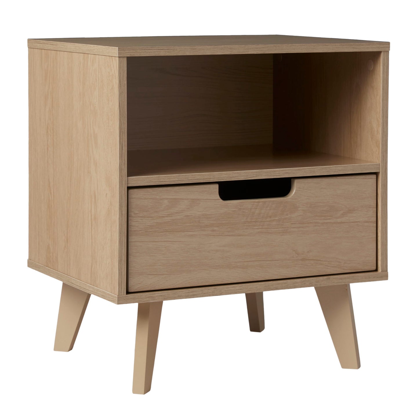 Modern 1 Drawer Nightstand With Open Cubby - The Sleep Loft - Online Mattress Showroom NYC