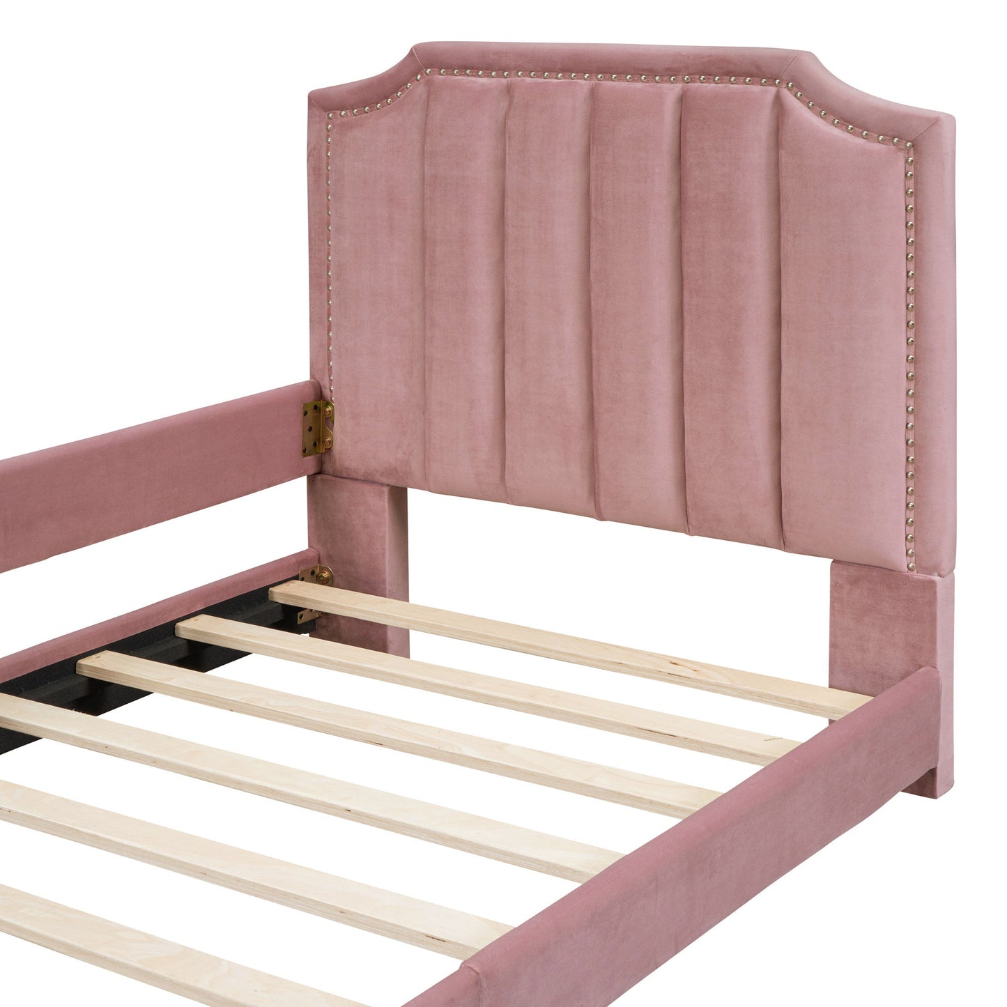 Upholstered Daybed With Classic Stripe Shaped Headboard - The Sleep Loft - Online Mattress Showroom NYC