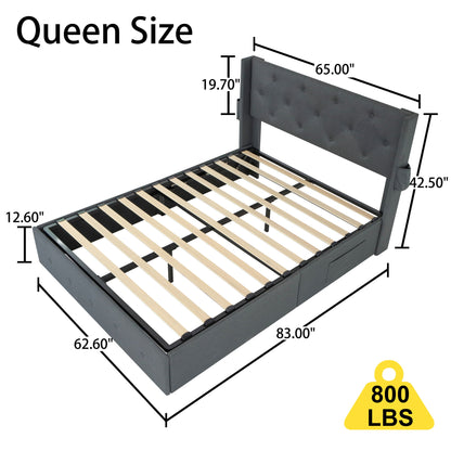Bed With Gas Lift Storage, USB Ports - The Sleep Loft - Online Mattress Showroom NYC