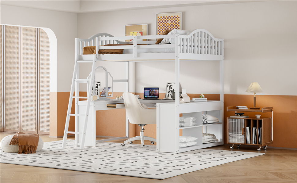 Loft Bed With Drawers, Cabinet, Shelves With Desk - The Sleep Loft - Online Mattress Showroom NYC