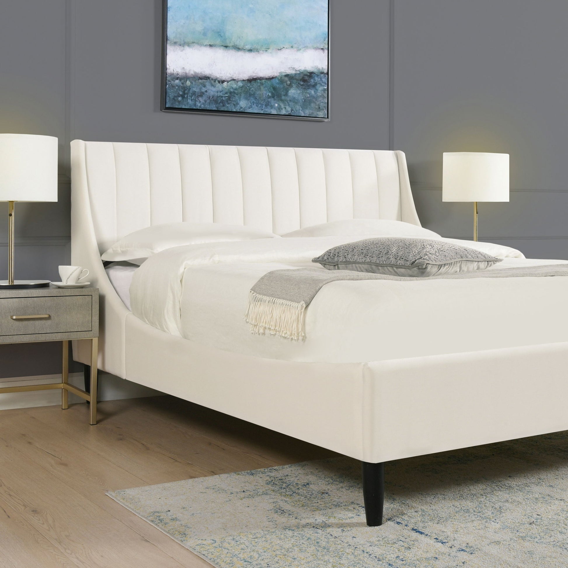 Aspen - Vertical Tufted Modern Headboard Platform Bed Set - The Sleep Loft - Online Mattress Showroom NYC