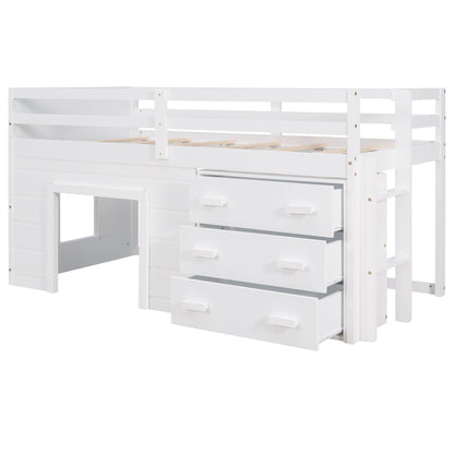 Loft Bed With Cabinet And Shelf - The Sleep Loft - Online Mattress Showroom NYC