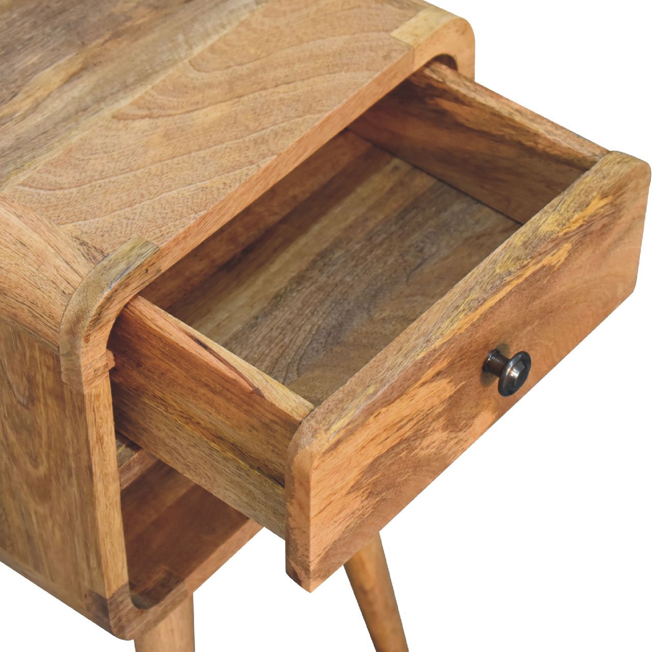 Mini Chestnut Curve Lower Bedside Nifhtstand - The Sleep Loft - Online Mattress Showroom NYC