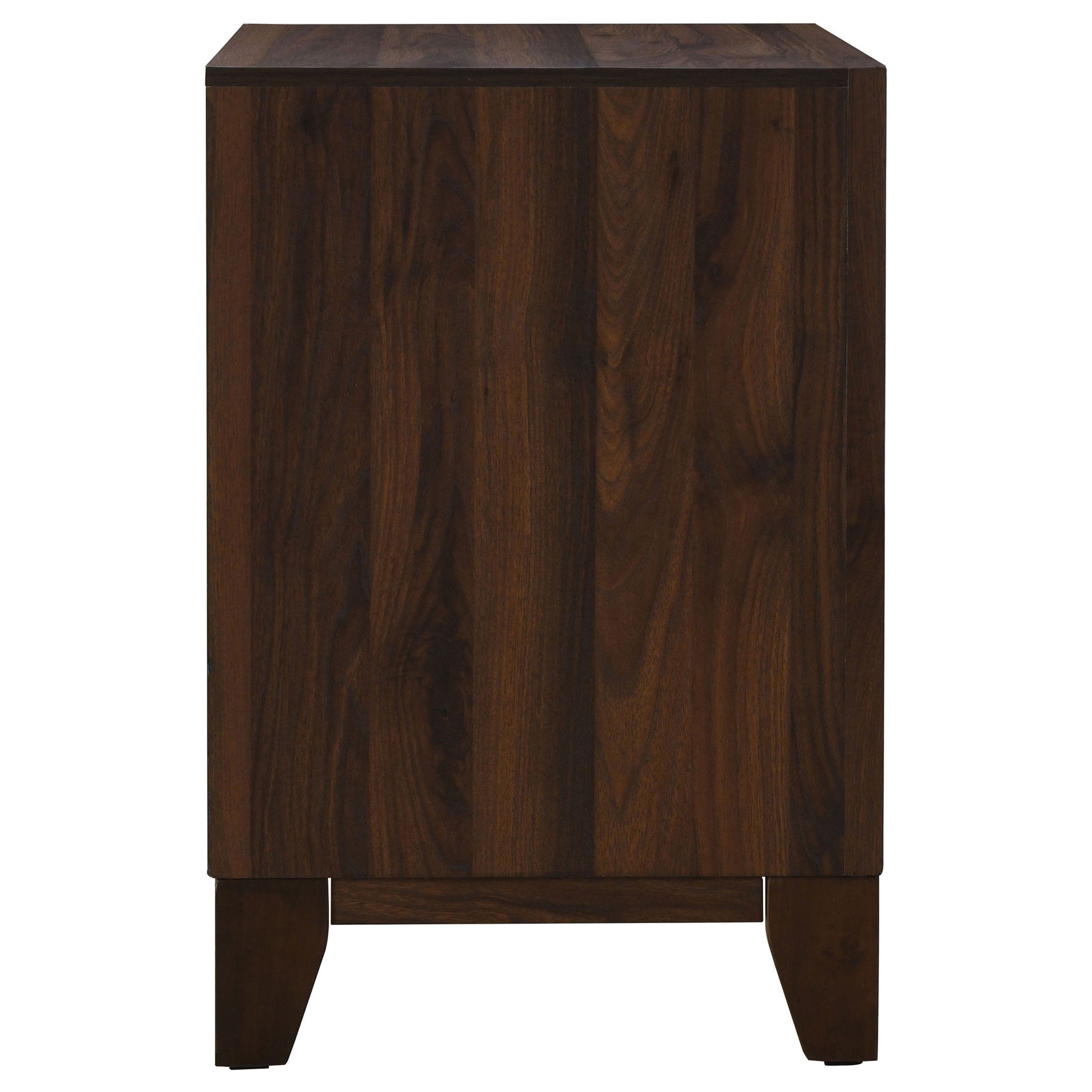 Anza - 2 Drawer Nightstand Bedside Table With Smooth Storage - Walnut - The Sleep Loft - Online Mattress Showroom NYC