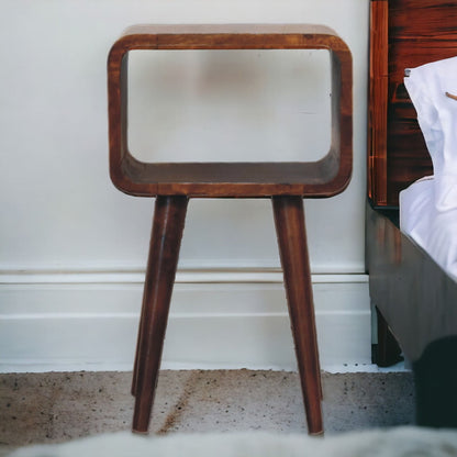 Minimalist Open Curved Nightstand - The Sleep Loft - Online Mattress Showroom NYC