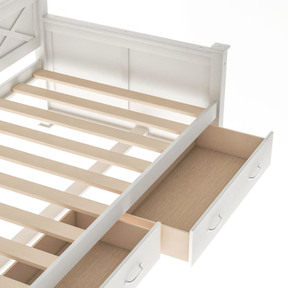 Modern Daybed With 2 Large Drawers, X Shaped Frame - The Sleep Loft - Online Mattress Showroom NYC