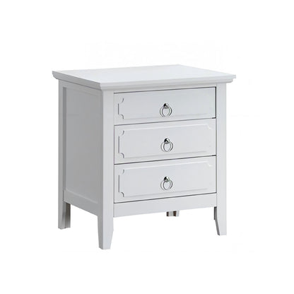 Hammond - 3 Drawer Nightstand - White - The Sleep Loft - Online Mattress Showroom NYC