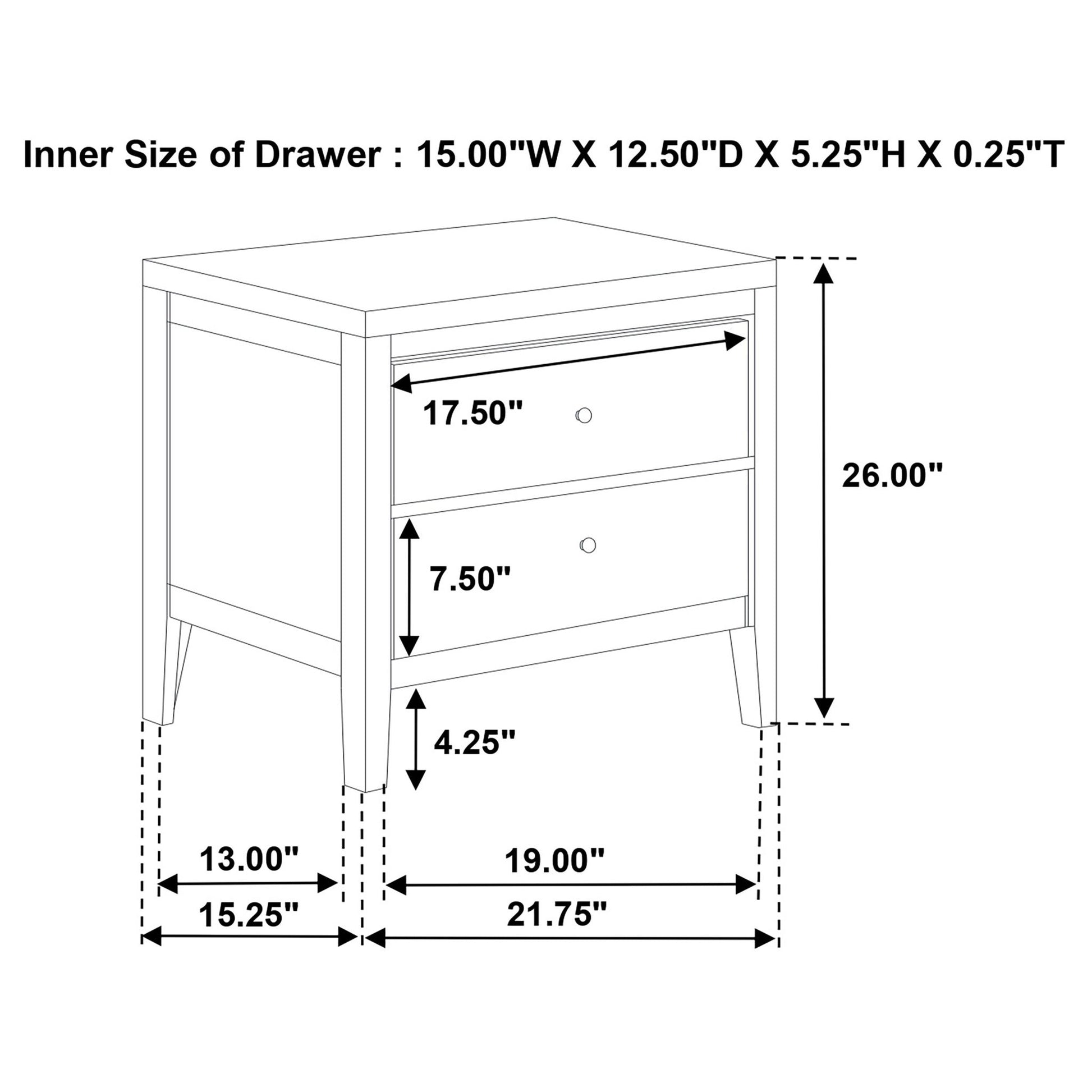 Clement - 2 Drawer Nightstand Bedside Table - Espresso - The Sleep Loft - Online Mattress Showroom NYC