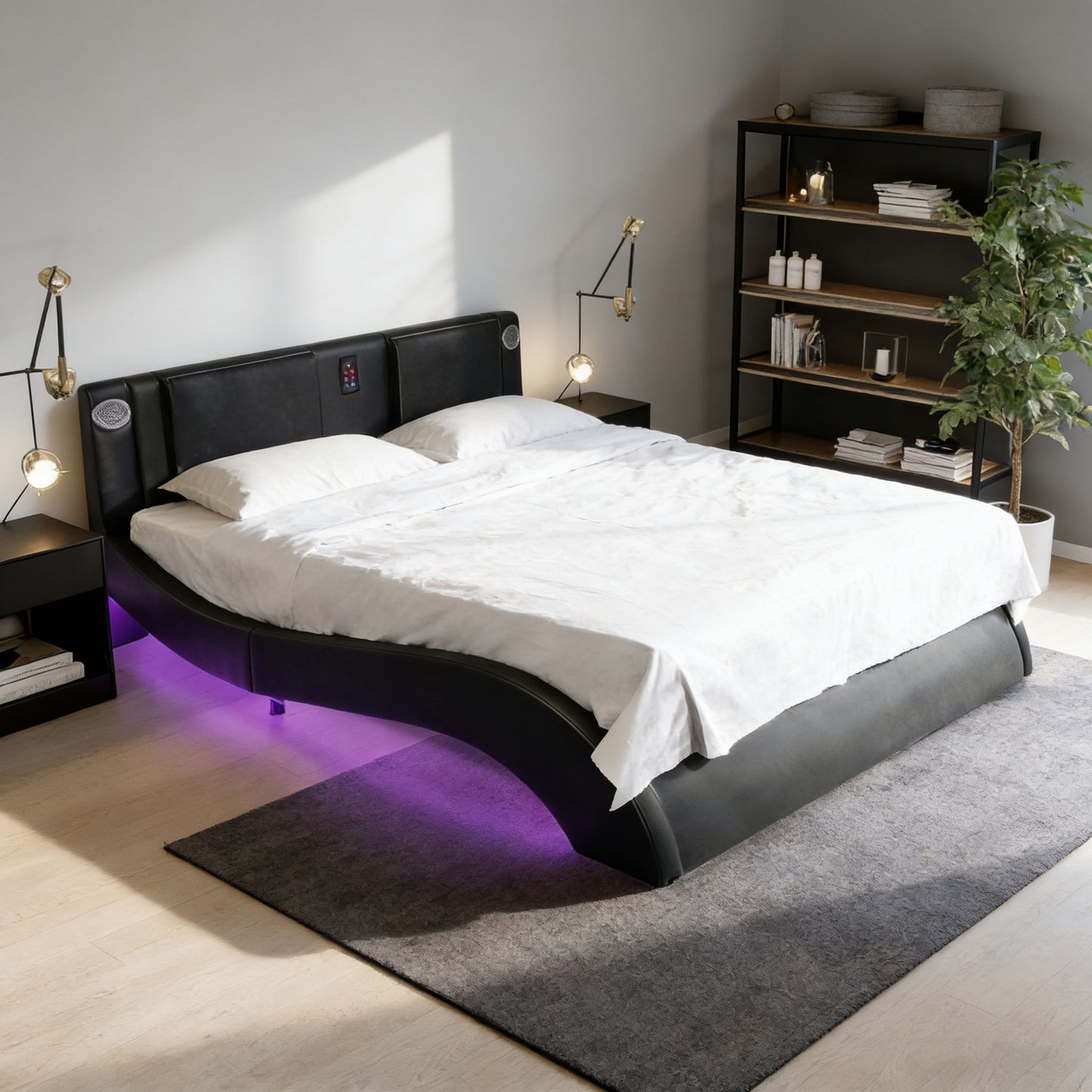 Platform Bed Frame With LED Lighting, tooth Music, Vibration Massage - The Sleep Loft - Online Mattress Showroom NYC