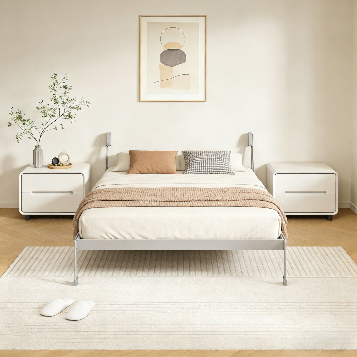Queen Size Vertical Murphy Wall Cabinet Folding Bed With Automatic Legs - Gray - The Sleep Loft - Online Mattress Showroom NYC