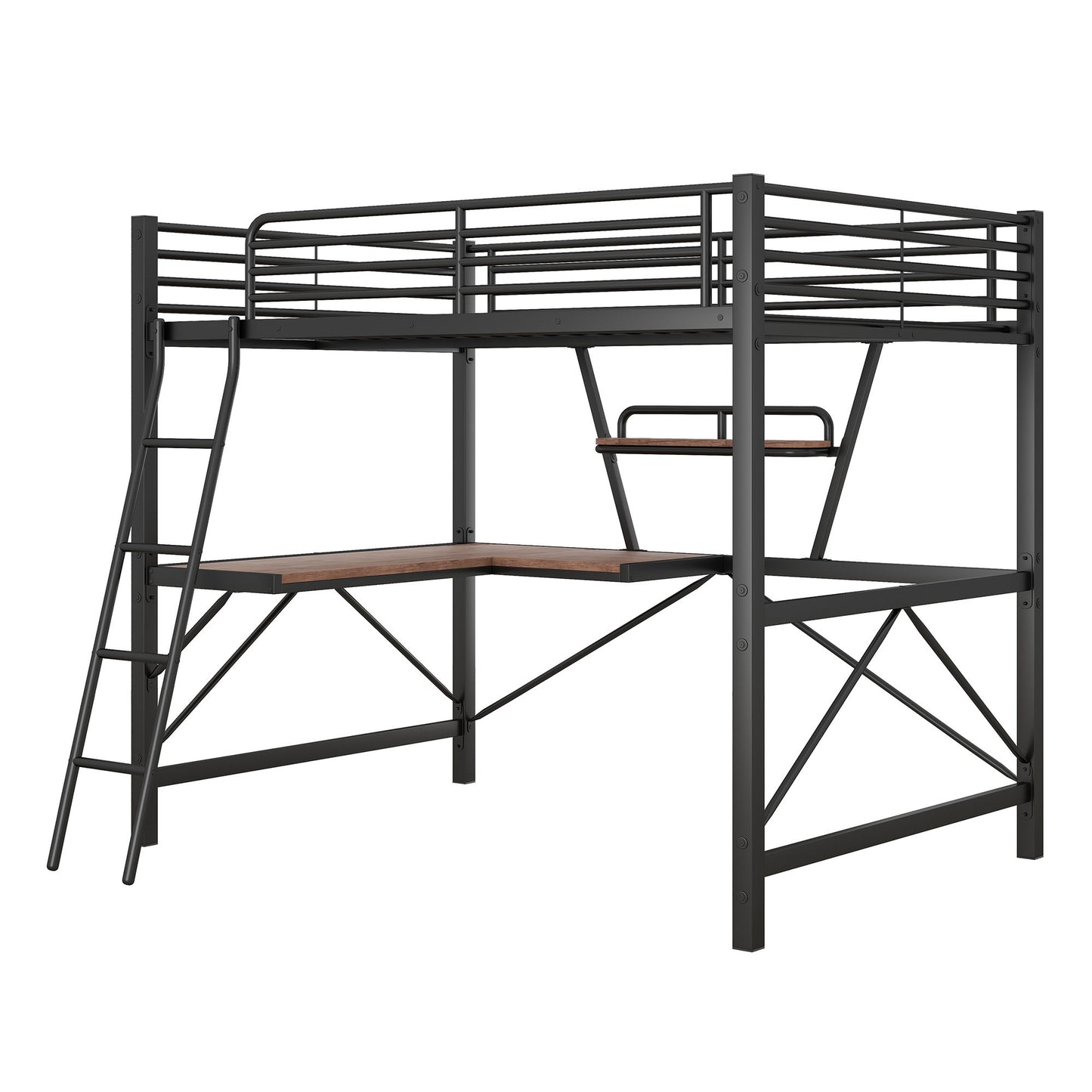 Loft Bed With Desk And Shelf, Modern Design - The Sleep Loft - Online Mattress Showroom NYC