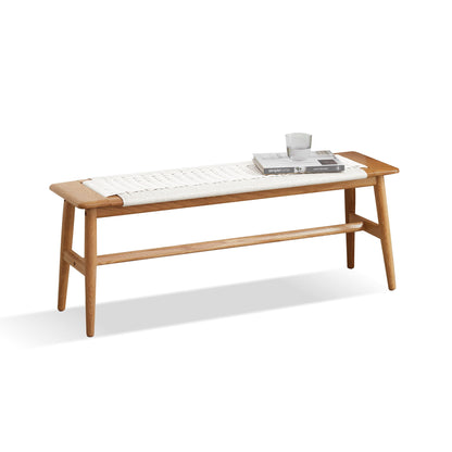 Design Dining Bench Bed Bench For Bedroom - White / Natural Oak - The Sleep Loft - Online Mattress Showroom NYC