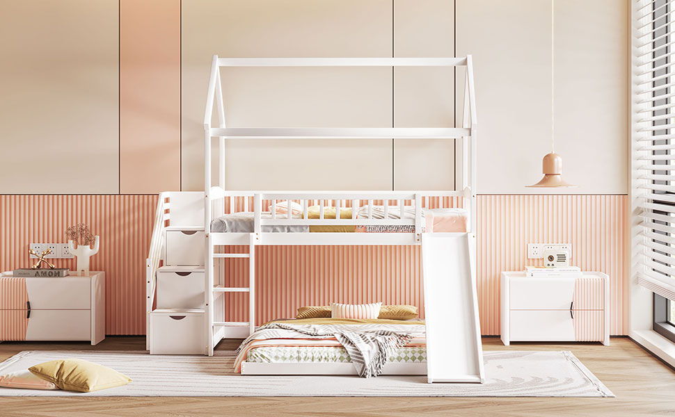 House Bunk Bed With Slide - The Sleep Loft - Online Mattress Showroom NYC