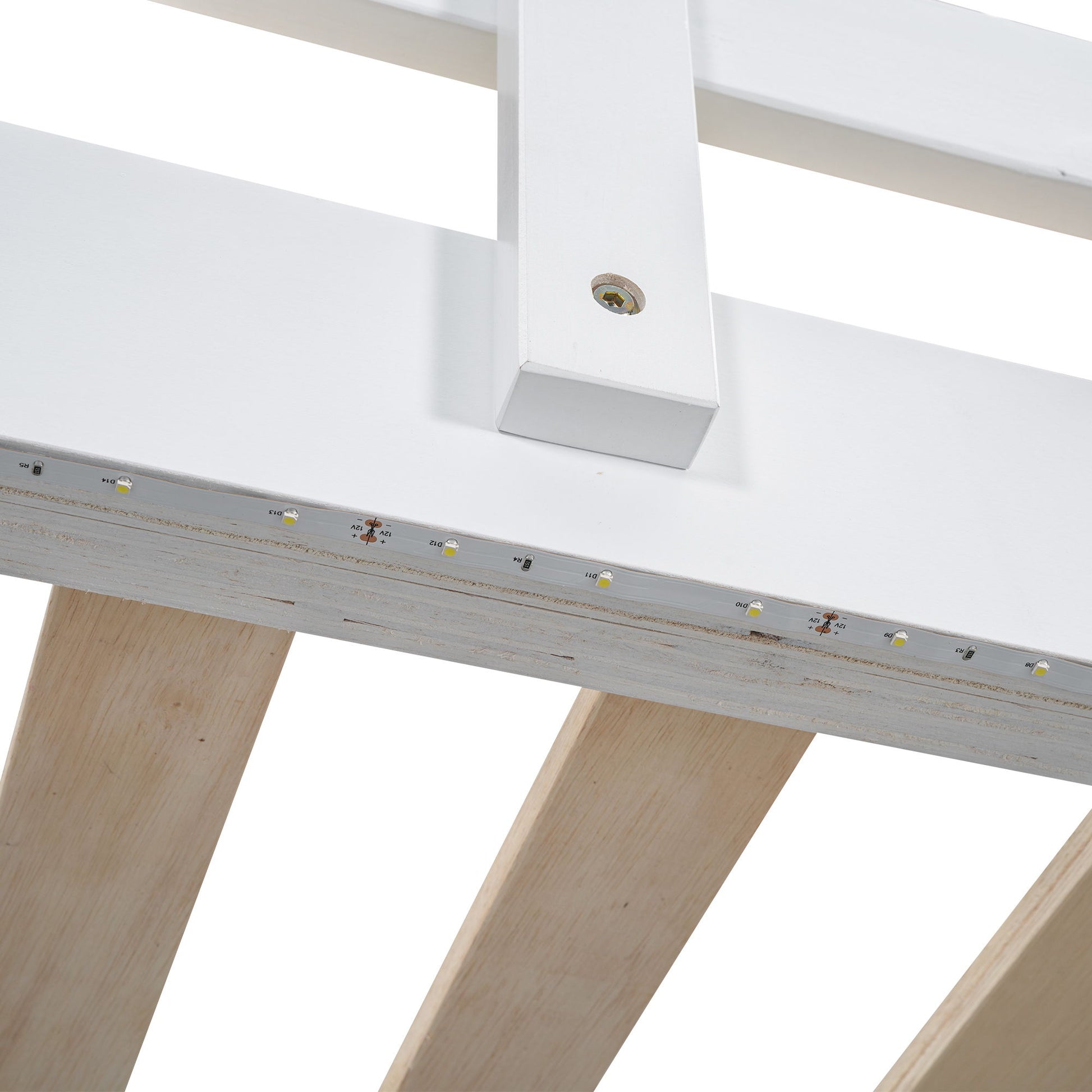 Loft Bed With Built In Wardrobe, Storage Shelves, And LED Light - The Sleep Loft - Online Mattress Showroom NYC