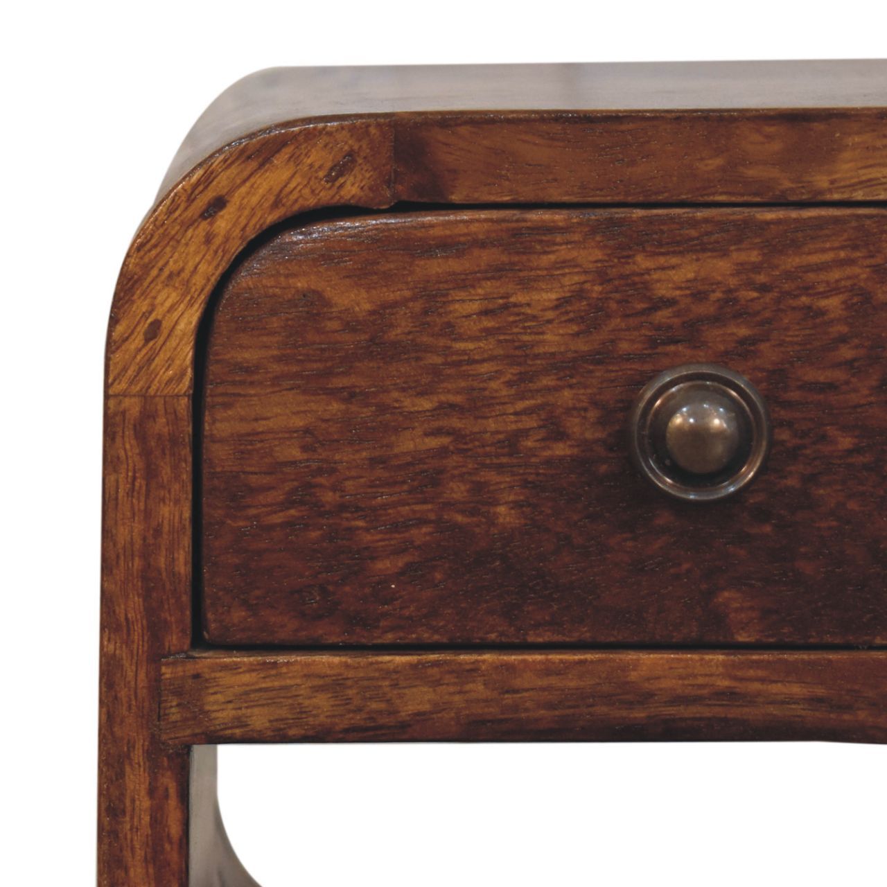 Mini California Curved Nightstand Wth Lower Slot - The Sleep Loft - Online Mattress Showroom NYC