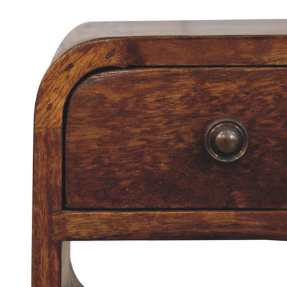 Mini California Curved Nightstand Wth Lower Slot - The Sleep Loft - Online Mattress Showroom NYC