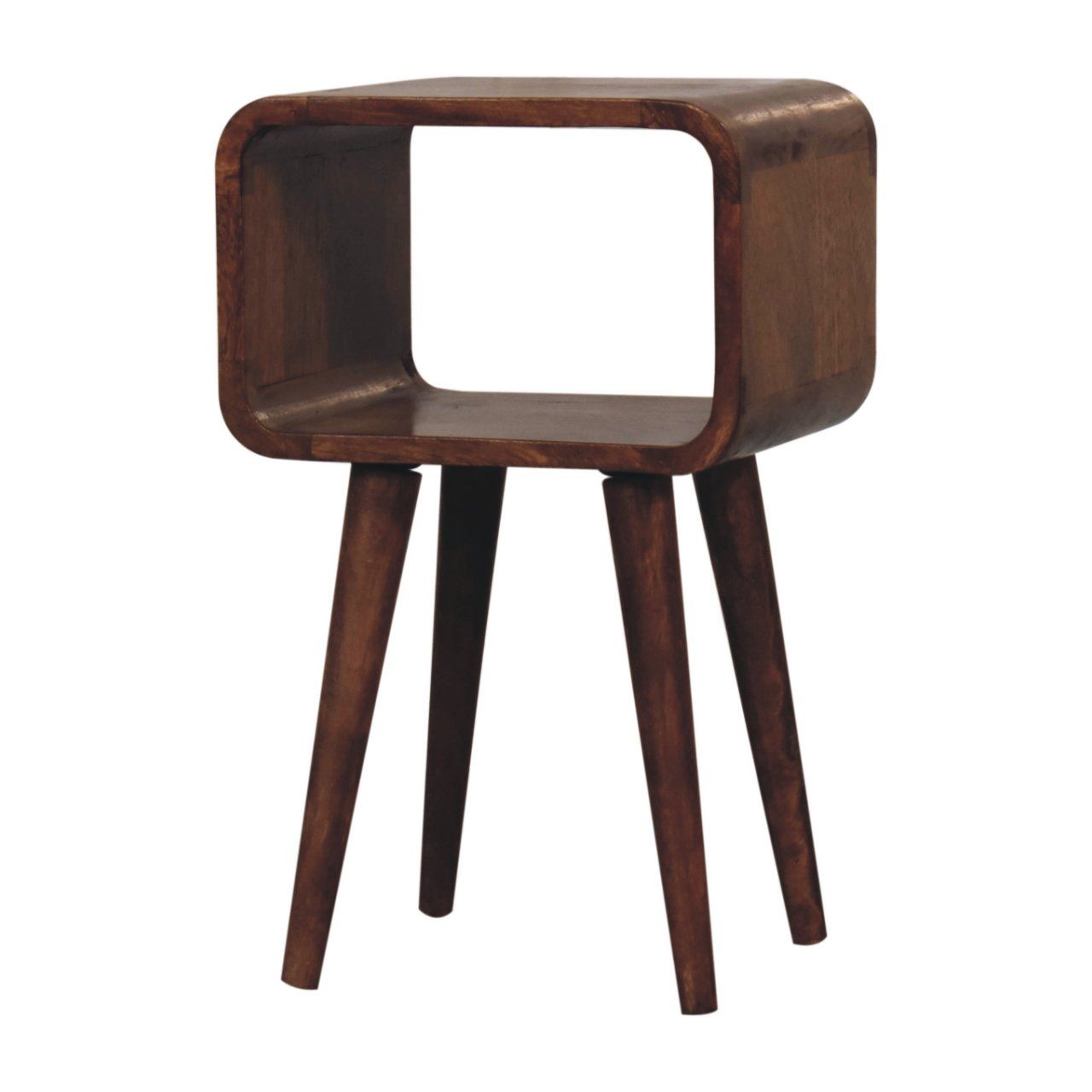 Minimalist Open Curved Nightstand - The Sleep Loft - Online Mattress Showroom NYC