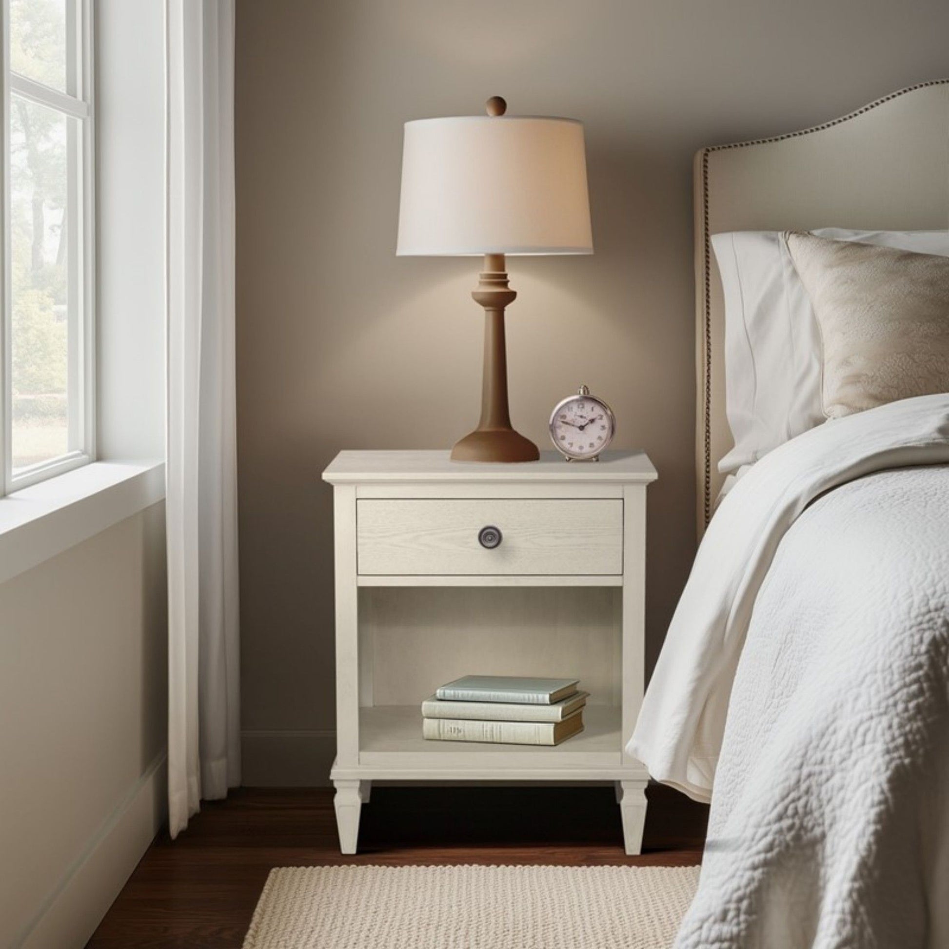 Victoria - Nightstand With Open Storage - The Sleep Loft - Online Mattress Showroom NYC