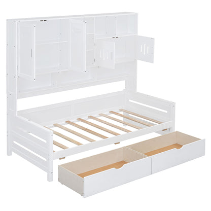 Daybed With All-In-One Cabinet And Shelf - The Sleep Loft - Online Mattress Showroom NYC