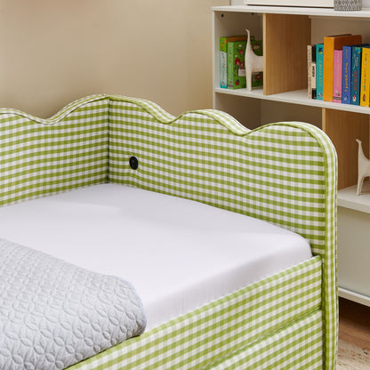 Gingham Daybed With USB Charging Port, Wave-Shaped Design - The Sleep Loft - Online Mattress Showroom NYC