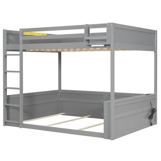 Bunk Bed With Built In Shelves, Storage Box, LED Light And USB Charging Station - The Sleep Loft - Online Mattress Showroom NYC