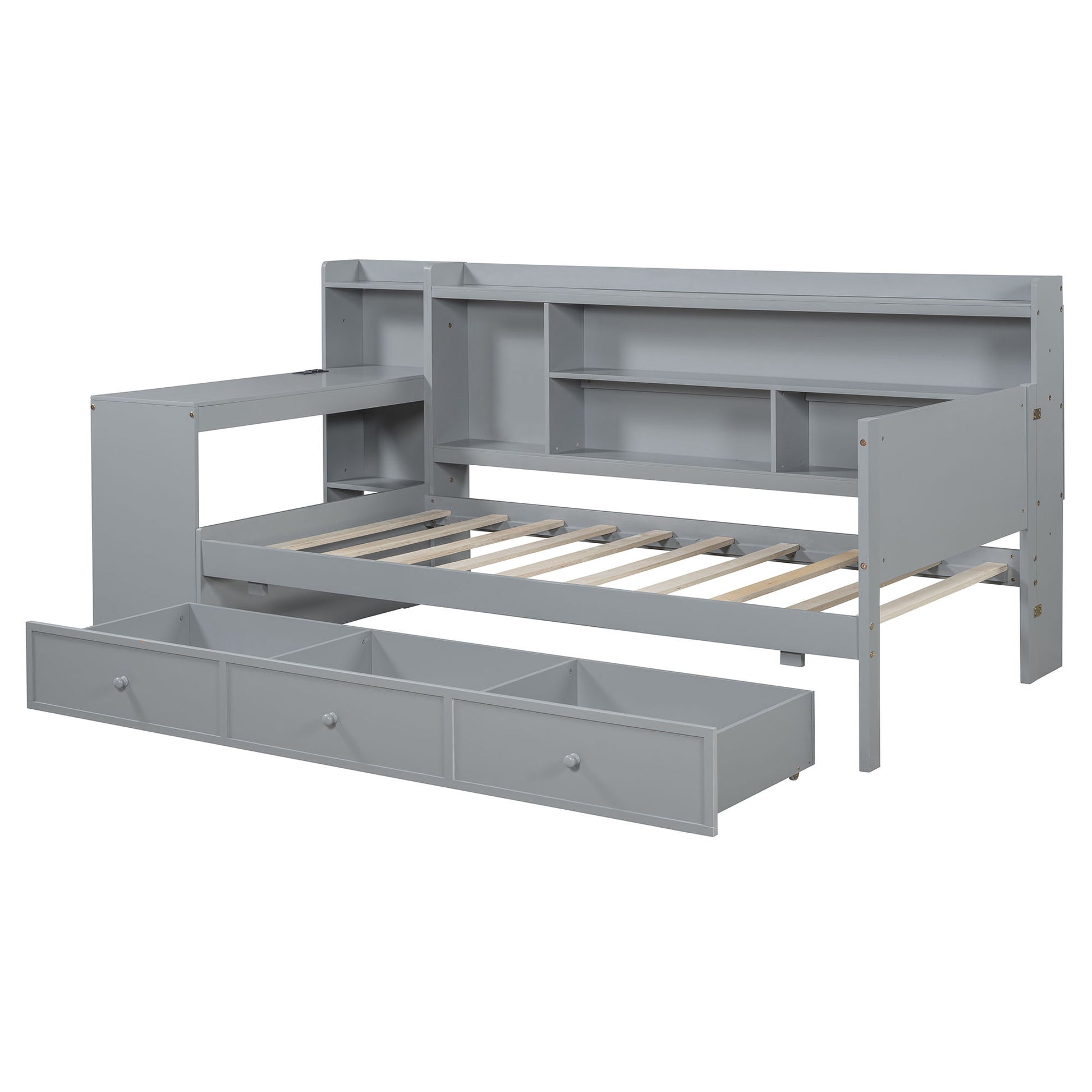 Daybed With 3 Drawers USB Ports And Desk - The Sleep Loft - Online Mattress Showroom NYC