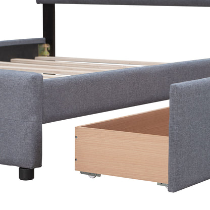 Upholstered Platform Bed With Classic Headboard And Drawers, No Box Spring Needed - The Sleep Loft - Online Mattress Showroom NYC