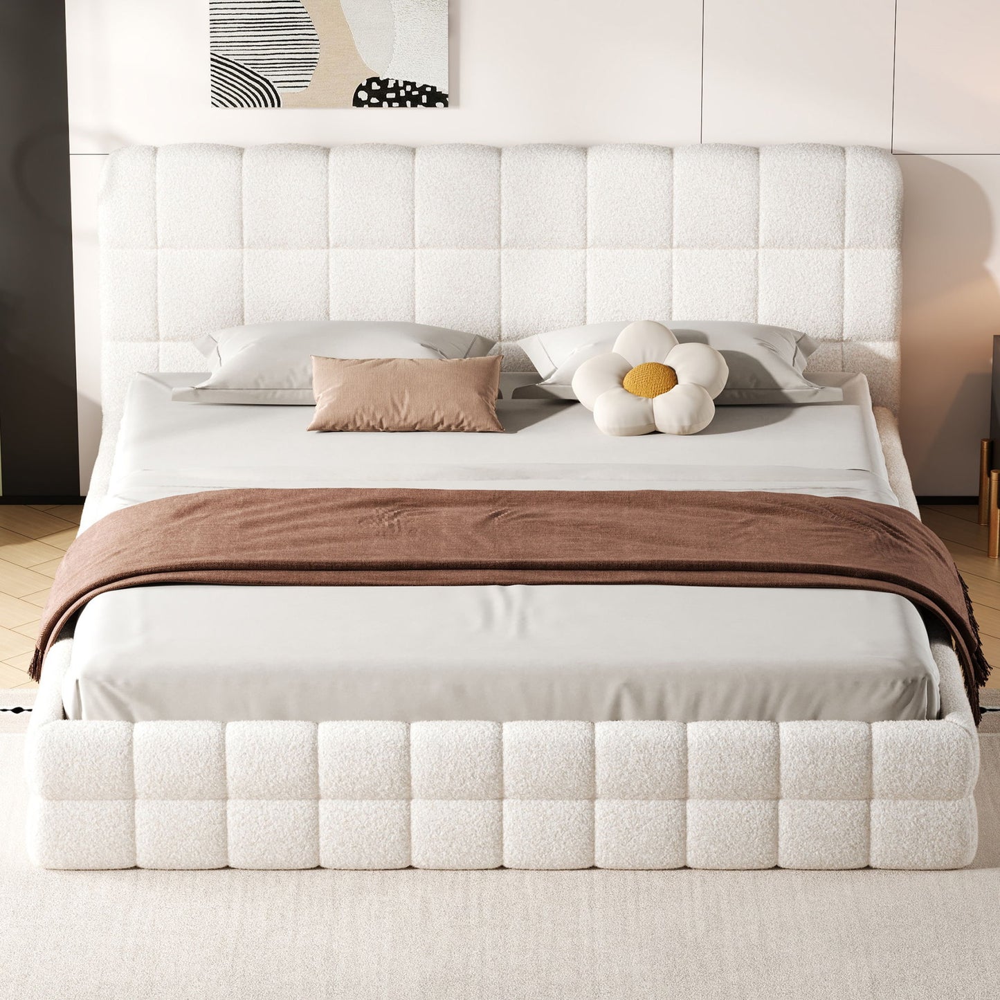 Upholstered Platform Bed With Headboard - The Sleep Loft - Online Mattress Showroom NYC