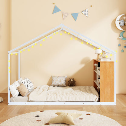 Bed House Frame With Shelves And Lights - The Sleep Loft - Online Mattress Showroom NYC