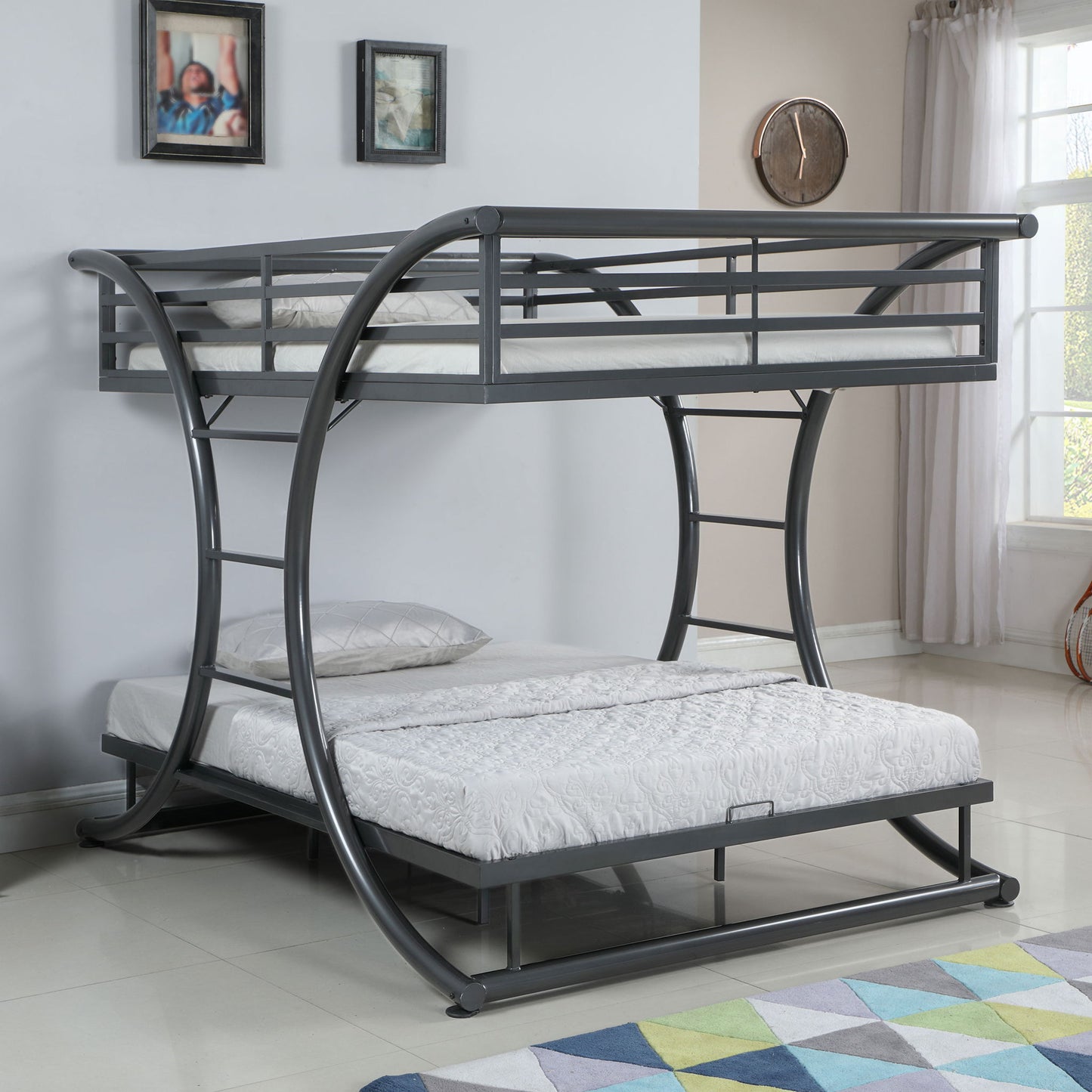 Weston - Bunk Bed Full Over Full - Gunmetal - The Sleep Loft - Online Mattress Showroom NYC