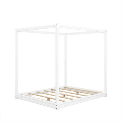 Wood Canopy Platform Bed With Support Legs And Airflow Slats - The Sleep Loft - Online Mattress Showroom NYC