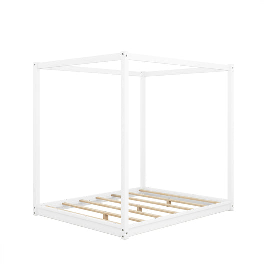 Wood Canopy Platform Bed With Support Legs And Airflow Slats - The Sleep Loft - Online Mattress Showroom NYC