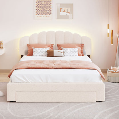 Upholstered Platform Bed With Drawer - The Sleep Loft - Online Mattress Showroom NYC