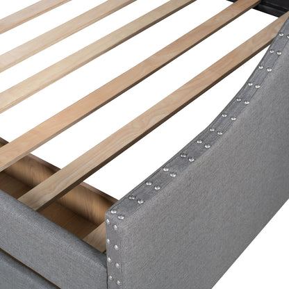 Upholstered Daybed With Two Drawers, Wood Slat Support - The Sleep Loft - Online Mattress Showroom NYC