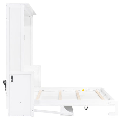 Murphy Bed With Desk, LED Lights And USB Charging Station