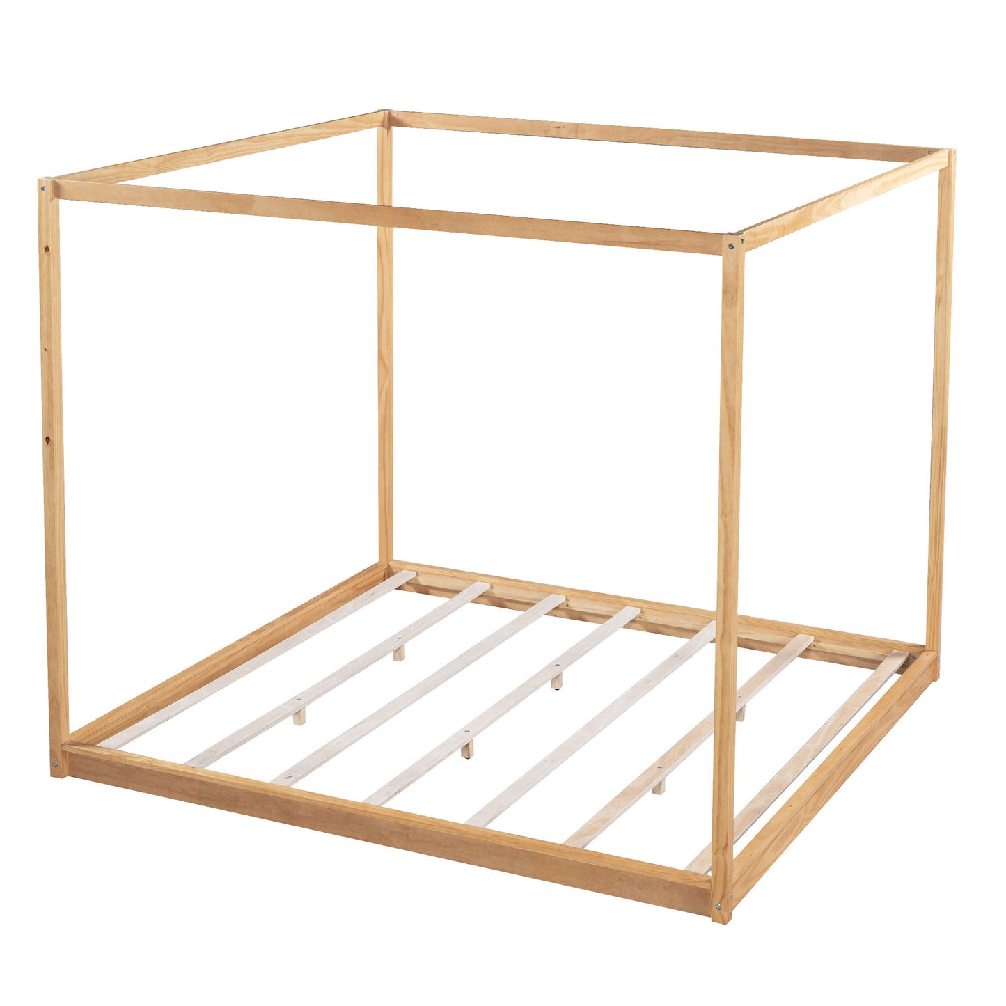 Wood Canopy Platform Bed With Support Legs And Airflow Slats - The Sleep Loft - Online Mattress Showroom NYC