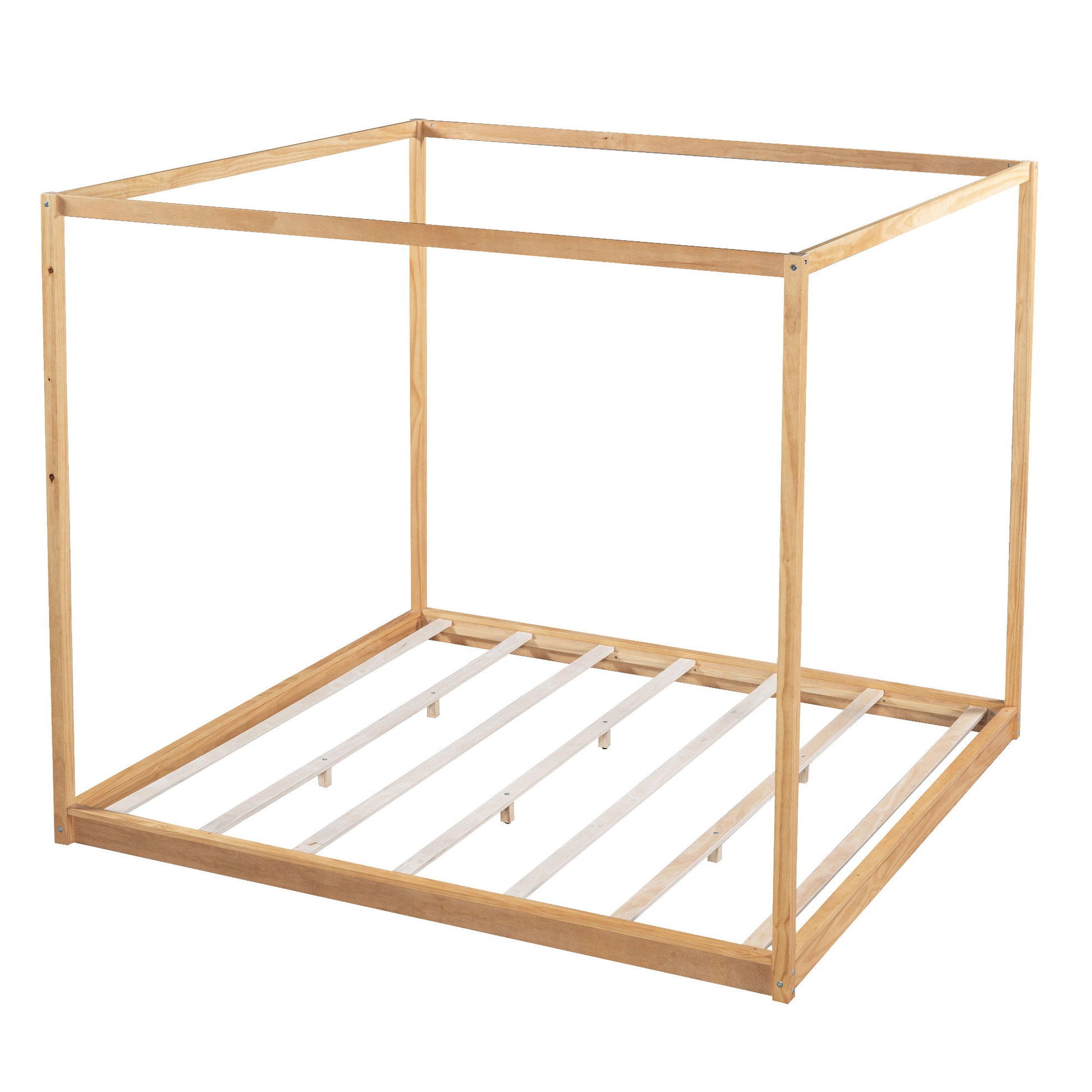 Wood Canopy Platform Bed With Support Legs And Airflow Slats - The Sleep Loft - Online Mattress Showroom NYC