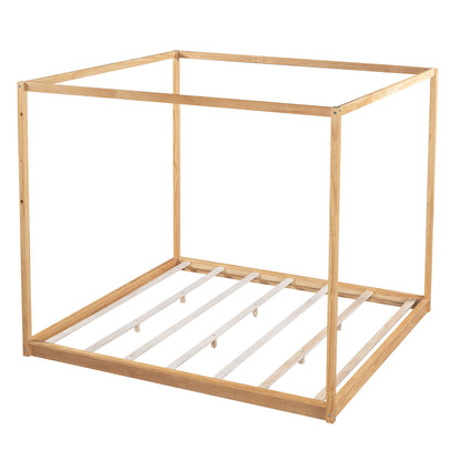 Wood Canopy Platform Bed With Support Legs And Airflow Slats - The Sleep Loft - Online Mattress Showroom NYC