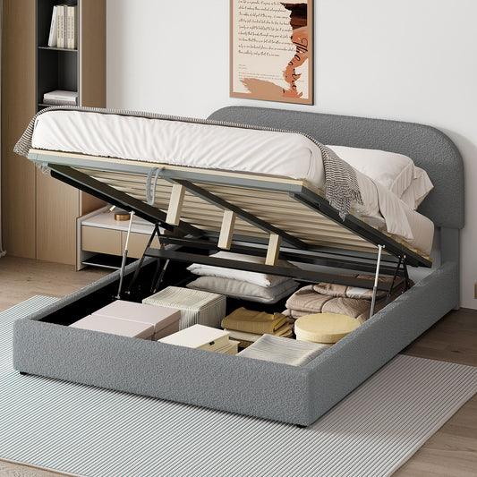 Upholstered Platform Bed With Hydraulic Storage System - The Sleep Loft - Online Mattress Showroom NYC