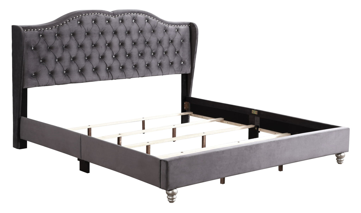 Upholstered Velvet Bed Transitional - The Sleep Loft - Online Mattress Showroom NYC