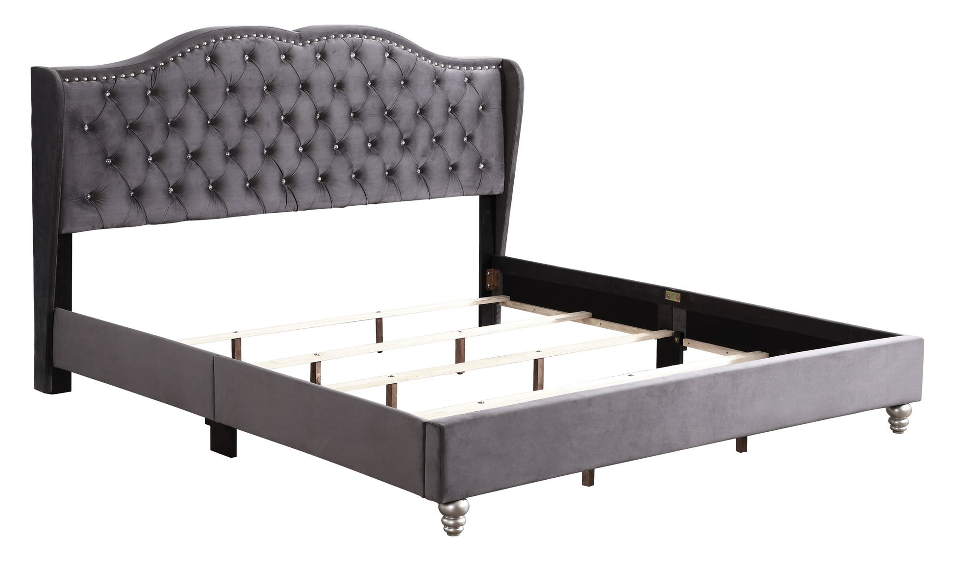 Upholstered Velvet Bed Transitional - The Sleep Loft - Online Mattress Showroom NYC