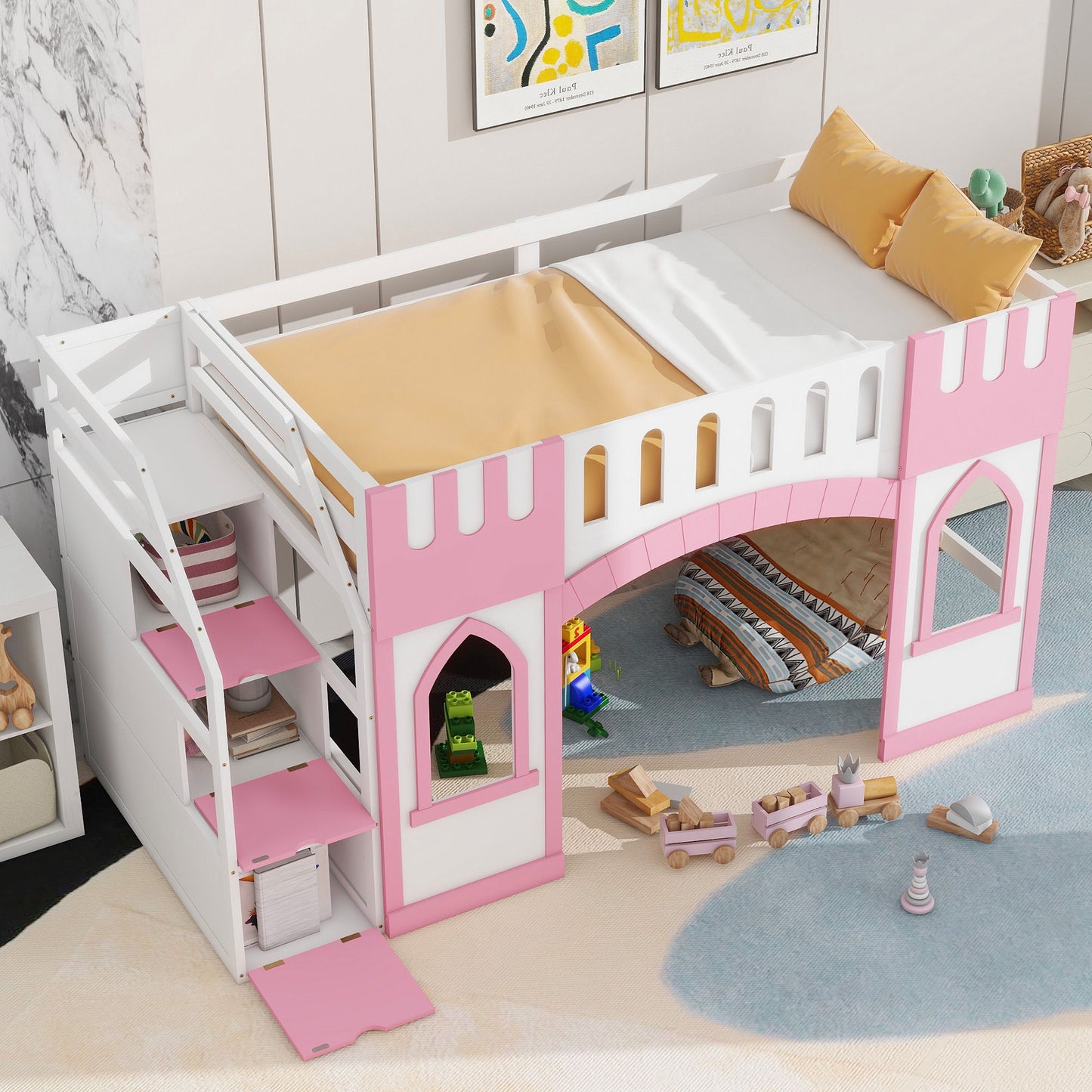 Loft Bed With Storage Staircase And Windows - The Sleep Loft - Online Mattress Showroom NYC